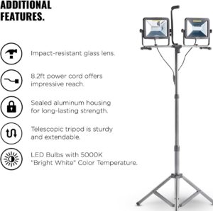 VonHaus Two-Head 10000 Lumen LED Work Light