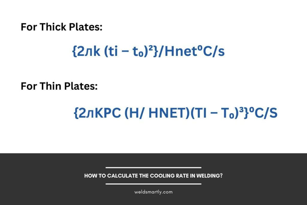 How to calculate the cooling rate in welding